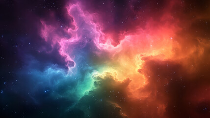 Colorful nebula cosmic cloud outer space glowing vibrant fantasy dreamy stars