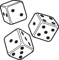 White dice isolated on a white background, ready for a game of chance and luck