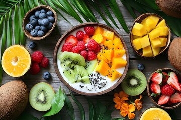  Tropical Fruit Smoothie Bowl 