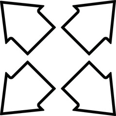 Expand outline icon vector isolated on white background.