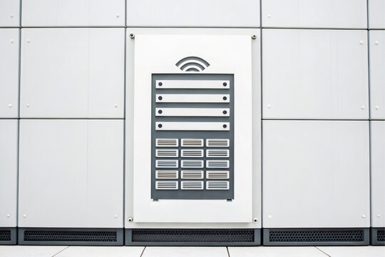 Gray Flat Network Server Rack Icon on White Wall flat icon