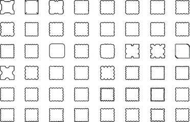Geometric Square Borders: Unique Frame Designs &  Outline Styles Vector Border Collection