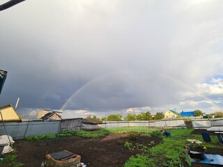 rainbow on the sky in summer