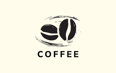 Coffee Beans Splash Logo Design Element for Cafe Branding and Organic Beverage Concept