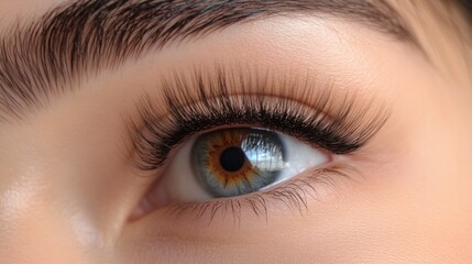 Obraz premium Closeup woman eye with false eyelashes