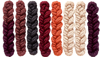 Colorful yarn braids for crafting projects studio setting photography vibrant display