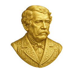 Obraz premium PNG Golden ornate historical bust sculpture.