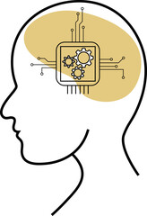 Artificial Intelligence Flat Design Vector Illustration