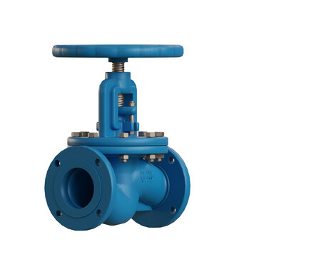 Isolated globe valve on transparent background
