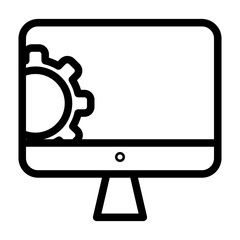 monitor line icon