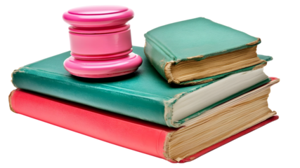 Study session with law books and gavel on table in classroom environment