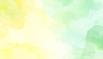 Obraz premium Watercolor Wash of Colors: Abstract watercolor background with a vibrant interplay of light, soft hues of yellow, green, and turquoise, creating a calming and artistic composition.
