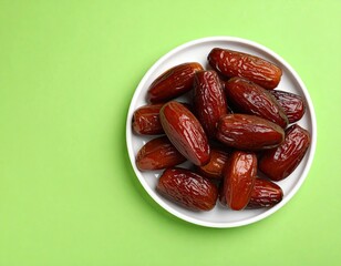 Dates on a white plate