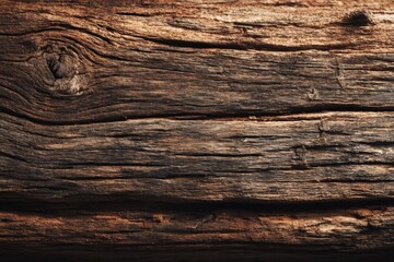 Textured Surface of Rustic Weathered Wood with Natural Grain Patterns and Rich Brown Colors