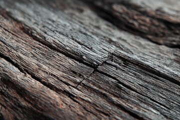 Obraz premium Close-Up of Weathered Wooden Surface with Textured Grain and Natural Variation in Color and Tone