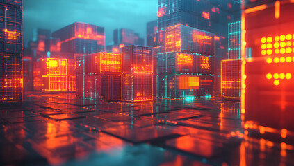 Obraz premium Quantum Computing-Driven Supply Chain Optimization Depicting a Logistics Network Powered by Quantum Processors Calculating Ideal Routing for Maximum Efficiency 28821699 1