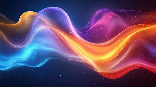 Abstract Colorful Wave Energy Flow Design for Modern Backgrounds, Tech Presentations, and Digital Visual Themes