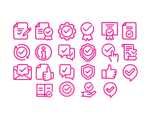 Checkmark bold line icon set