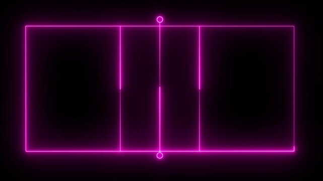Volleyball court  icon animation on black background. futuristic digital icon video of a high-tech Volleyball  court .
