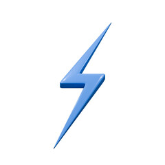 3D Rendered BlueLightning Bolt Icon