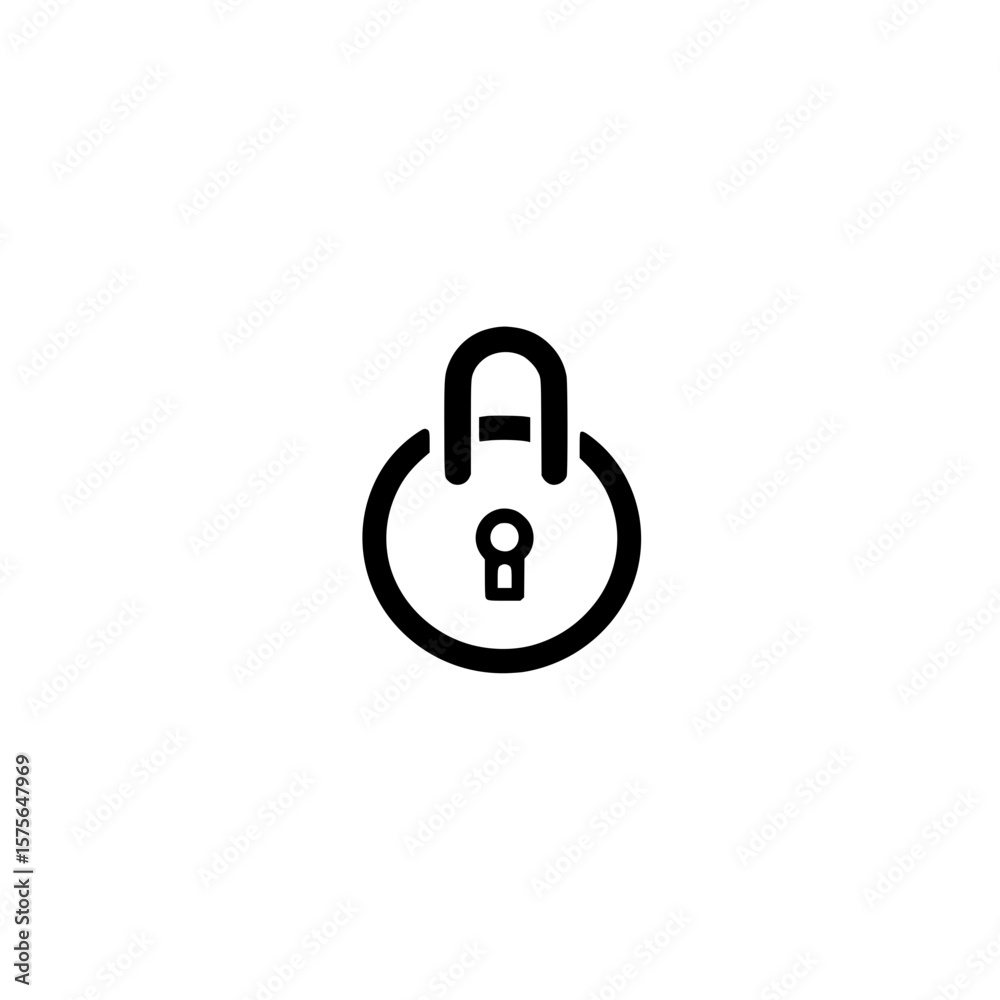 Poster padlock with key symbolizing security access control protection and unlocking concept