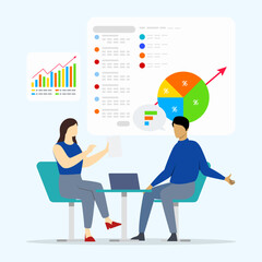 Business people meeting to analyzing financial growth.