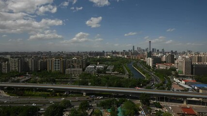 Beijing city architecture timelapse captures vibrant skyline and urban development over several hours