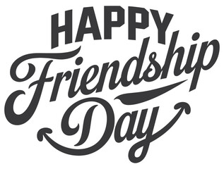 Happy Friendship Day Hand Lettering Typography Design