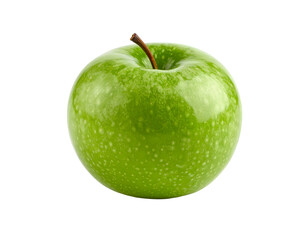 Perfect green apple on black background