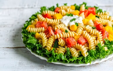 Delicious Pasta Salad with Mango, Tomato, and Creamy Dressing