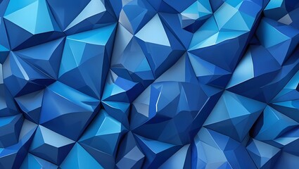 Fototapeta premium Abstract blue crystal background with geometric facets and dynamic lighting design