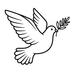 Fototapeta premium Peaceful Dove with Olive Branch - Symbol of Peace, Harmony, and Love