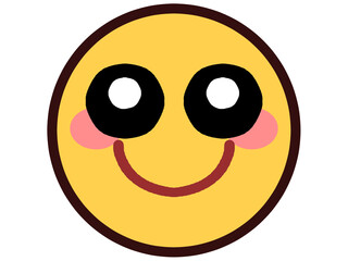 Fototapeta premium シンプルでかわいい絵文字の顔イラスト素材
