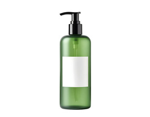 Green bottle with pump and label