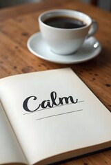 Find your calm with a cup of coffee and a quiet moment, vertical composition. A serene image showcasing the simple pleasures of life, perfect for wellness and mindfulness themes.