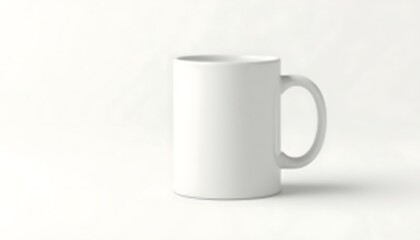 Obraz premium Isolated White Mug Mockup for Beverage on Plain Background