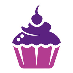 Birthday Cupcake silhouette vector illustration