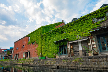 Obraz premium 青空の小樽運河