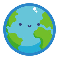 Frame of the circle planet earth. Cute design vector icon on white background.