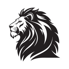 Obraz premium lion vector silhouette clip art logo design illustration. roaring head face collections.