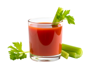 Bloody Mary with celery on black