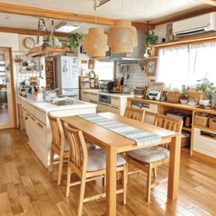 Bright, airy kitchen/dining area