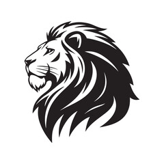 lion vector silhouette clip art logo design illustration. roaring head face collections.