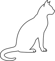 Minimal cat outline vector icon, perfect for pet logos, animal branding, and modern designs