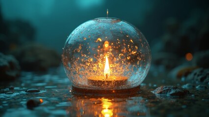 The Water Scene of Glass Ball Candles