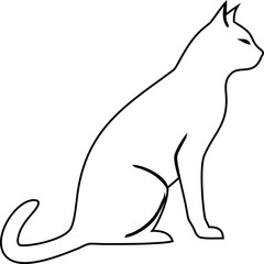 Elegant cat outline vector, ideal for pet care logos, veterinary branding, and digital art.