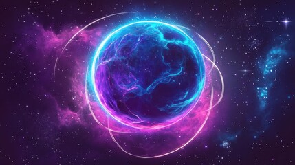 Obraz premium Planet earth futuristic illustration