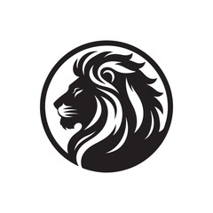lion vector silhouette clip art logo design illustration. roaring head face collections.