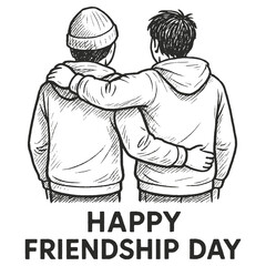 Best Friends Forever Hand Drawn Illustration of Girls Celebrating Friendship