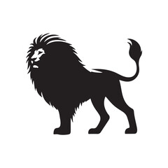 lion vector silhouette clip art logo design illustration. roaring head face collections.